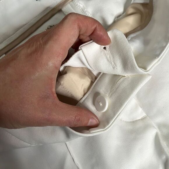 Express Stretchable Trousers Ankle High Rise Curvy White Women's Pants Size 8S N - Picture 6 of 16